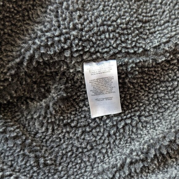 WOOLRICH Chore Barn Jacket Black Sherpa Lined Cotton Canvas Shell Men's M/L - Picture 8 of 9